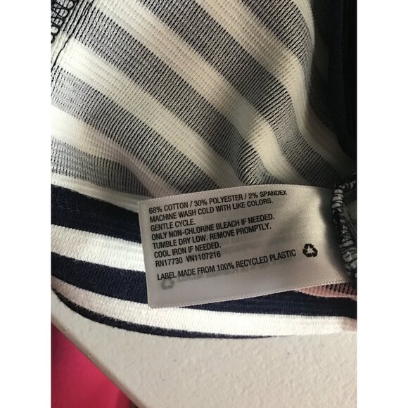 MERONA- WOMENS STRIPE WHITE/NAVY BLAZER ONE BUTTON CLOSURE SIZE MEDIUM - Picture 6 of 7